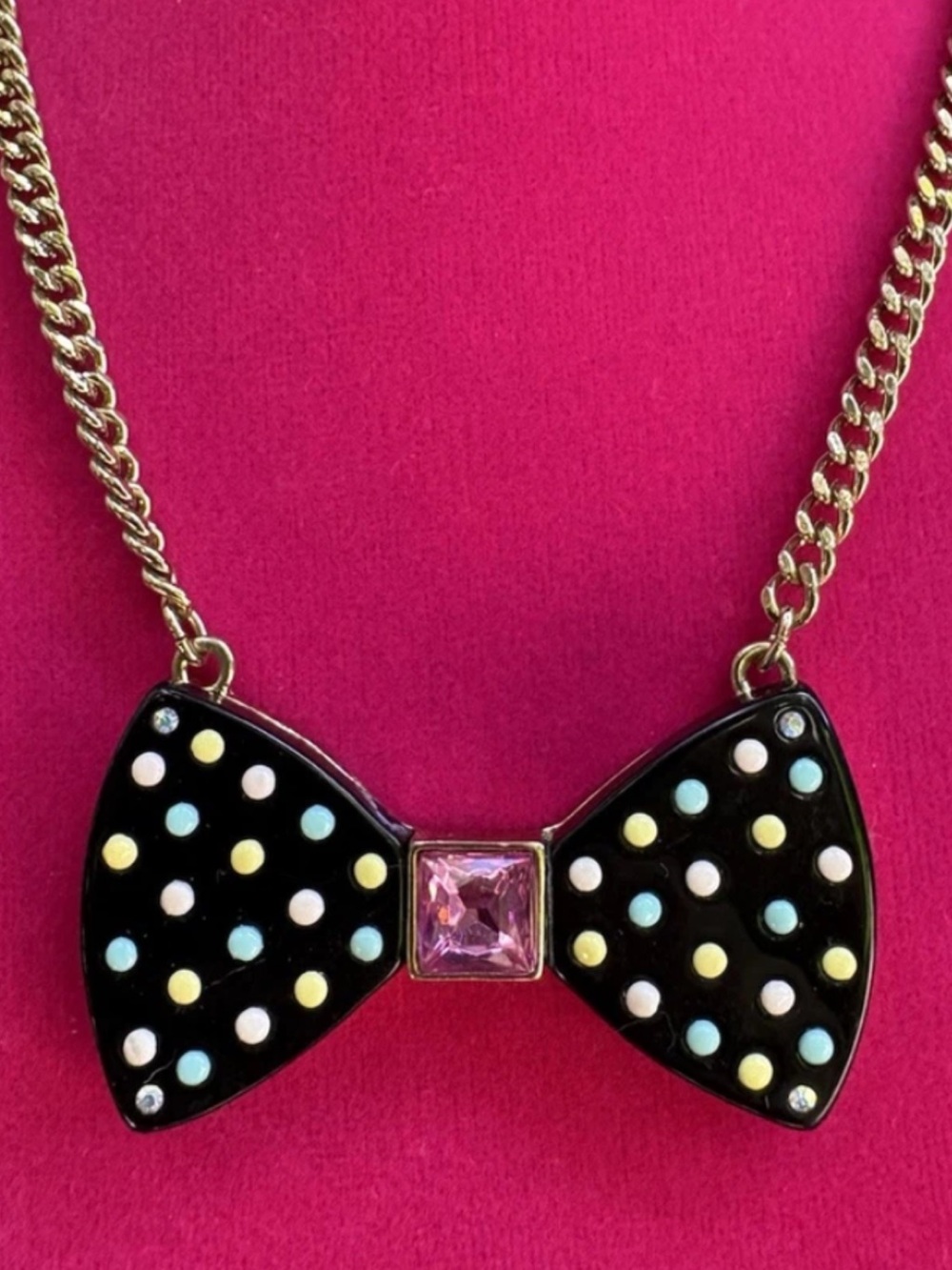 Betsey Johnson Candyland Black Bow Necklace
